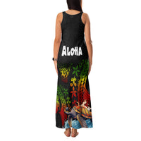 Hawaii Lei Day Family Matching Tank Maxi Dress and Hawaiian Shirt Hibiscus Wreath and Polynesian Pattern LT03 - Polynesian Pride