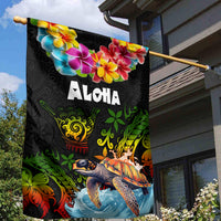 Hawaii Lei Day Garden Flag Hibiscus Wreath and Polynesian Pattern LT03 - Polynesian Pride