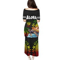 Hawaii Lei Day Puletasi Hibiscus Wreath and Polynesian Pattern LT03 - Polynesian Pride
