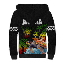 Hawaii Lei Day Sherpa Hoodie Hibiscus Wreath and Polynesian Pattern LT03 - Polynesian Pride