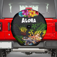 Hawaii Lei Day Spare Tire Cover Hibiscus Wreath and Polynesian Pattern LT03 - Polynesian Pride