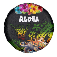 Hawaii Lei Day Spare Tire Cover Hibiscus Wreath and Polynesian Pattern LT03 - Polynesian Pride