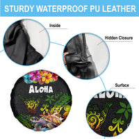 Hawaii Lei Day Spare Tire Cover Hibiscus Wreath and Polynesian Pattern LT03 - Polynesian Pride