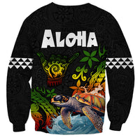 Hawaii Lei Day Sweatshirt Hibiscus Wreath and Polynesian Pattern LT03 - Polynesian Pride