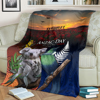 Australia and New Zealand ANZAC Day Blanket Tui Bird and Koala mix Maori and Aboriginal Pattern LT03 - Polynesian Pride