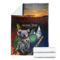 Australia and New Zealand ANZAC Day Blanket Tui Bird and Koala mix Maori and Aboriginal Pattern LT03 - Polynesian Pride