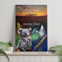 Australia and New Zealand ANZAC Day Canvas Wall Art Tui Bird and Koala mix Maori and Aboriginal Pattern LT03 - Polynesian Pride