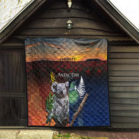 Australia and New Zealand ANZAC Day Quilt Tui Bird and Koala mix Maori and Aboriginal Pattern