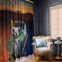 Australia and New Zealand ANZAC Day Window Curtain Tui Bird and Koala mix Maori and Aboriginal Pattern LT03 - Polynesian Pride