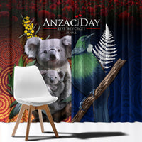 Australia and New Zealand ANZAC Day Window Curtain Tui Bird and Koala mix Maori and Aboriginal Pattern LT03 - Polynesian Pride