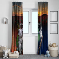 Australia and New Zealand ANZAC Day Window Curtain Tui Bird and Koala mix Maori and Aboriginal Pattern LT03 - Polynesian Pride