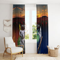 Australia and New Zealand ANZAC Day Window Curtain Tui Bird and Koala mix Maori and Aboriginal Pattern LT03 - Polynesian Pride