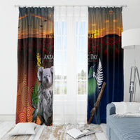 Australia and New Zealand ANZAC Day Window Curtain Tui Bird and Koala mix Maori and Aboriginal Pattern LT03 - Polynesian Pride