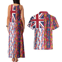 Hawaiian Lei Couples Matching Tank Maxi Dress and Hawaiian Shirt National Flag Striped Style LT03 - Polynesian Pride