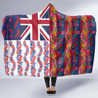 Hawaiian Lei Hooded Blanket National Flag Striped Style LT03 One Size Red - Polynesian Pride