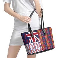 Hawaiian Lei Leather Tote Bag National Flag Striped Style