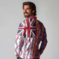 Hawaiian Lei Long Sleeve Polo Shirt National Flag Striped Style LT03 - Polynesian Pride