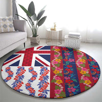 Hawaiian Lei Round Carpet National Flag Striped Style
