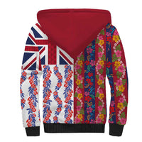 Hawaiian Lei Sherpa Hoodie National Flag Striped Style LT03 - Polynesian Pride