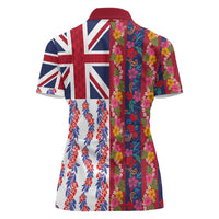 Hawaiian Lei Women Polo Shirt National Flag Striped Style LT03 - Polynesian Pride