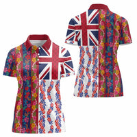 Hawaiian Lei Women Polo Shirt National Flag Striped Style LT03 - Polynesian Pride