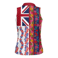 Hawaiian Lei Women Sleeveless Polo Shirt National Flag Striped Style LT03 - Polynesian Pride
