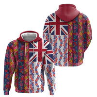 Hawaiian Lei Zip Hoodie National Flag Striped Style
