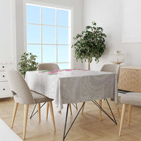 Hawaiian Hibiscus and Art Polynesian Tattoo Tablecloth White Color LT03 - Polynesian Pride