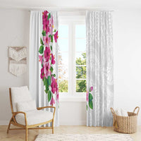 Hawaiian Hibiscus and Art Polynesian Tattoo Window Curtain White Color LT03 - Polynesian Pride