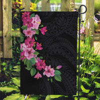Hawaiian Hibiscus and Art Polynesian Tattoo Garden Flag Black Color LT03 Garden Flag Black - Polynesian Pride