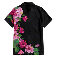 Hawaiian Hibiscus and Art Polynesian Tattoo Hawaiian Shirt Black Color LT03 - Polynesian Pride