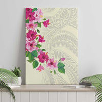Hawaiian Hibiscus and Art Polynesian Tattoo Canvas Wall Art Beige Color LT03 - Polynesian Pride