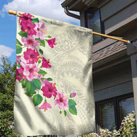Hawaiian Hibiscus and Art Polynesian Tattoo Garden Flag Beige Color LT03 - Polynesian Pride