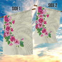 Hawaiian Hibiscus and Art Polynesian Tattoo Garden Flag Beige Color LT03 - Polynesian Pride