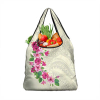 Hawaiian Hibiscus and Art Polynesian Tattoo Grocery Bag Beige Color LT03 1-pack One Size Beige - Polynesian Pride