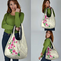 Hawaiian Hibiscus and Art Polynesian Tattoo Grocery Bag Beige Color LT03 - Polynesian Pride