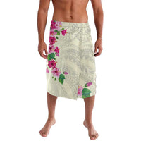 Hawaiian Hibiscus and Art Polynesian Tattoo Lavalava Beige Color