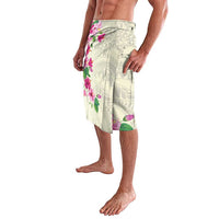 Hawaiian Hibiscus and Art Polynesian Tattoo Lavalava Beige Color
