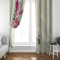 Hawaiian Hibiscus and Art Polynesian Tattoo Window Curtain Beige Color LT03 - Polynesian Pride