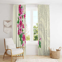 Hawaiian Hibiscus and Art Polynesian Tattoo Window Curtain Beige Color LT03 - Polynesian Pride