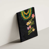 Hawaiian Lei Plumeria and Tropical Leaves Canvas Wall Art Watercolor Style LT03 - Polynesian Pride