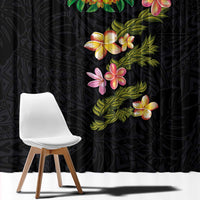 Hawaiian Lei Plumeria and Tropical Leaves Window Curtain Watercolor Style LT03 - Polynesian Pride
