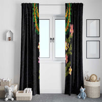 Hawaiian Lei Plumeria and Tropical Leaves Window Curtain Watercolor Style LT03 - Polynesian Pride