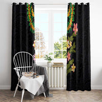 Hawaiian Lei Plumeria and Tropical Leaves Window Curtain Watercolor Style LT03 - Polynesian Pride