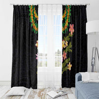 Hawaiian Lei Plumeria and Tropical Leaves Window Curtain Watercolor Style LT03 - Polynesian Pride
