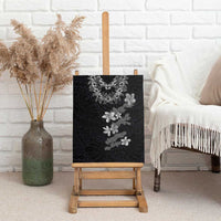 Hawaiian Lei Plumeria and Tropical Leaves Canvas Wall Art Watercolor Style-Grayscale LT03 - Polynesian Pride
