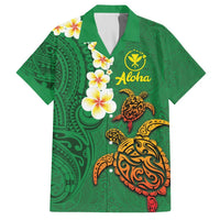 Hawaii Turtle Plumeria Flower Hawaiian Shirt Polynesian Pattern Green Color LT03 Green - Polynesian Pride
