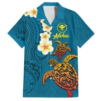 Hawaii Turtle Plumeria Flower Hawaiian Shirt Polynesian Pattern Blue Color LT03 Blue - Polynesian Pride