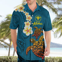 Hawaii Turtle Plumeria Flower Hawaiian Shirt Polynesian Pattern Blue Color LT03 - Polynesian Pride