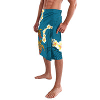 Hawaii Turtle Plumeria Flower Lavalava Polynesian Pattern Blue Color LT03 - Polynesian Pride